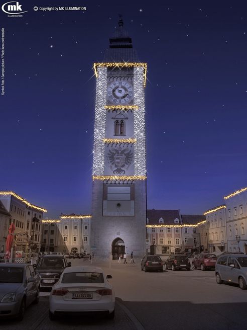 LED Weihnachtsbeleuchtung Stadt Enns