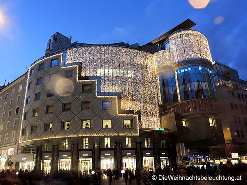 LED Weihnachtsbeleuchtung Haas Haus Wien