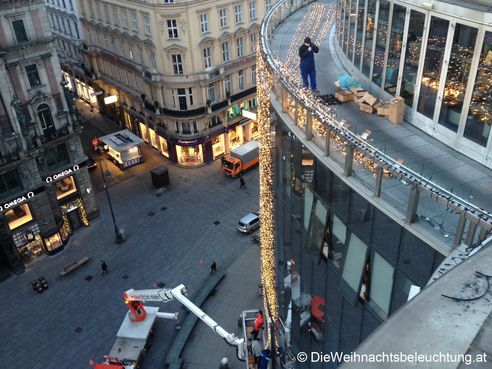 LED Weihnachtsbeleuchtung Hotel Do&Co - Haas Haus / Montage